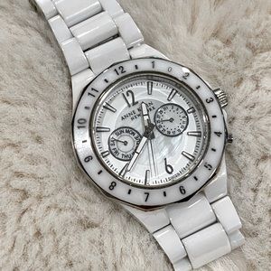 Anne Klein Watch White Ceramic Day & Date  Ladies